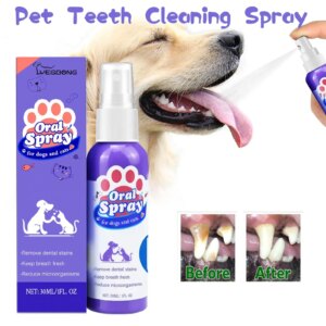 30ml Pet Teeth Cleaning Spray Cats Dogs Whitening Remove Bad Breath Tooth