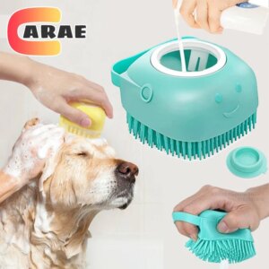 Pet Dog Bathing Massage Brush Shampoo Dispenser