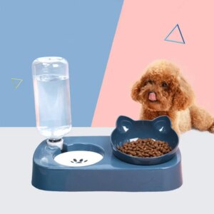 2-in-1 Pet Food & Water Bowl Set for Dogs & Cats