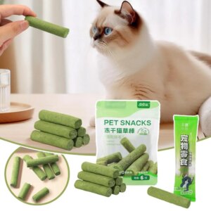 Freeze Dried Cat Grass Teething Stick Snack Hairball Organic Treats