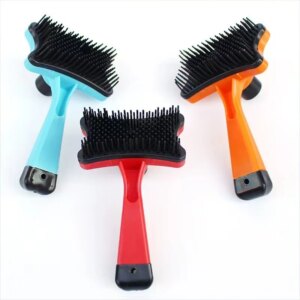 Dog Cat Grooming Brush Self Cleaning Static Free Massage Comb