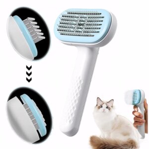 Adjustable pet hair removal comb