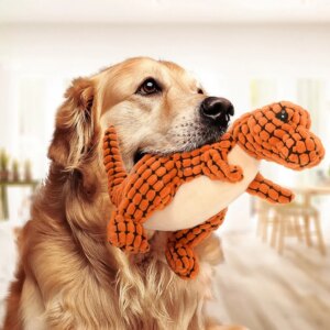 Pet Squeaky Plush Dinosaur Interactive Dog Chew Toys