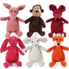 Plush Squeaky Dog Toy – Corduroy Monkey & Pig