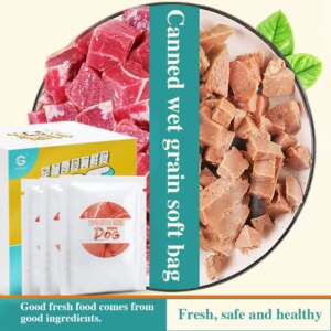Pet snacks dogs mixed with canned food soft bags dogs with wonderful fresh sealed meat bags wet food