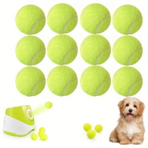 12 packs of small dog tennis balls, pet toys for playing and training