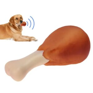 Rubber Chicken Leg Chew Toy for Puppies – Squeaky Fun!