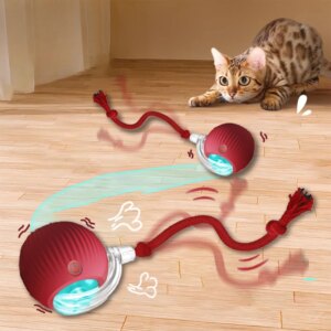 Automatic Rolling Ball Faux Tail Rechargeable Smart Pet Interactive Toy