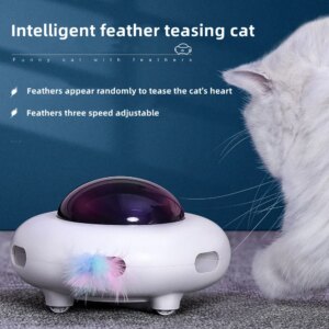Cat Smart Teaser UFO Pet Turntable Catching Training toys