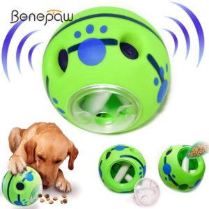 Interactive Dog Toys Food Dispensing Treat Pet Giggle Ball Safe Dog Squeaky