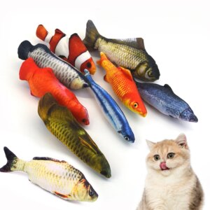 Fish-Shaped Plush Cat Toy – Fun Training & Play Pillow